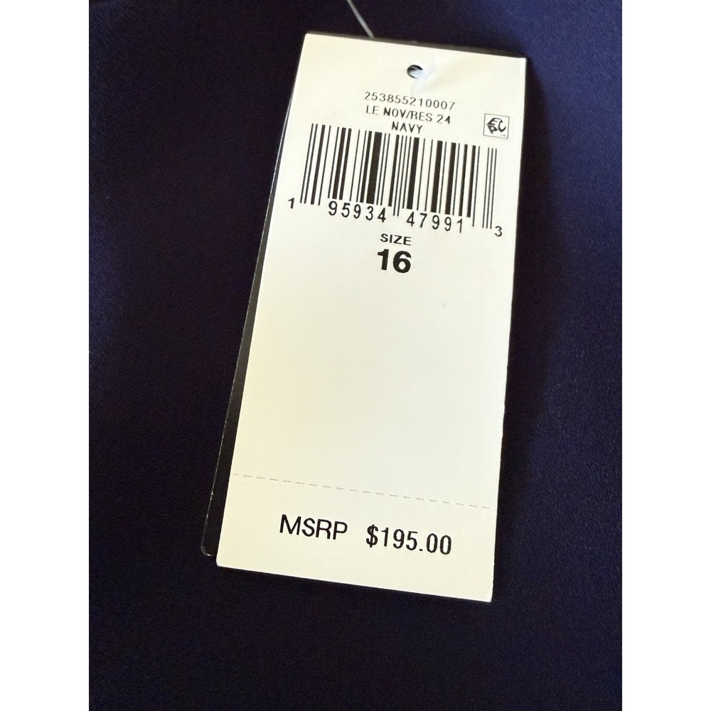 Lauren Ralph Lauren NWT Women's Georgette Cape Dress Navy Size 16  $195 - Picture 8 of 9